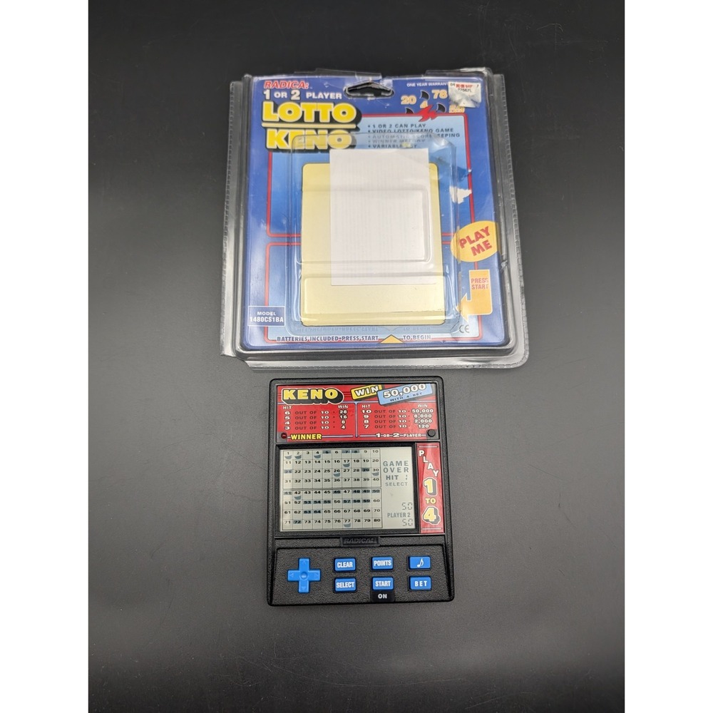 Vintage KENO RADICA 1480 Handheld Game Tested & Works